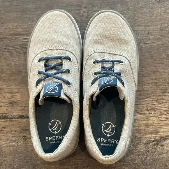 Sperry Little Boy 2 Gray Spinnaker Washable‎ Canvas Boat Shoes - Picture 3 of 14